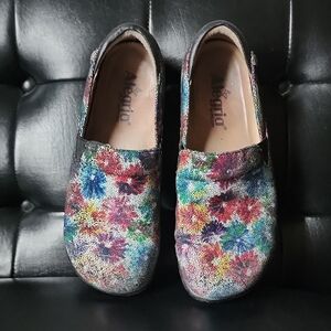 Alegria Keli PRO Bloomies Floral Professional Slip on Clogs Size 38